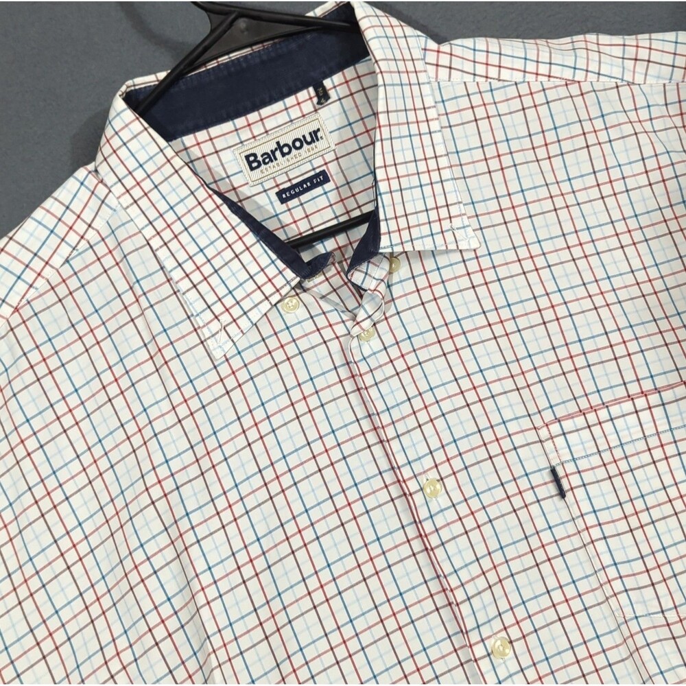 Barbour Shirt Mens XXL Multicolor Tattersall Long Sleeve Button Down Regular Fit
